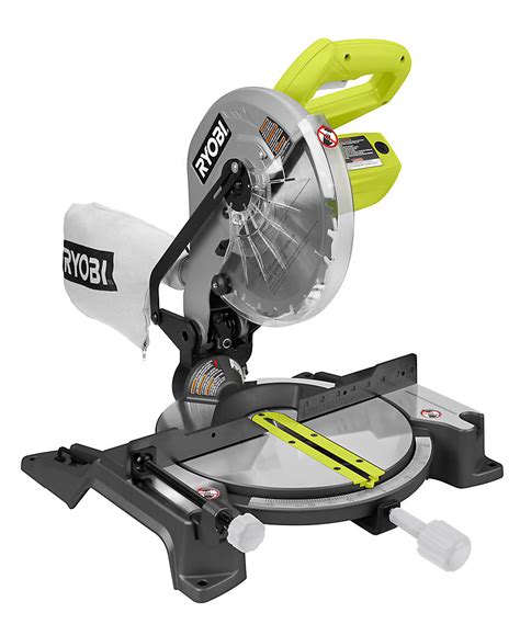 dust port to help keep your work area clean. . Ryobi 10 inch compound sliding miter saw